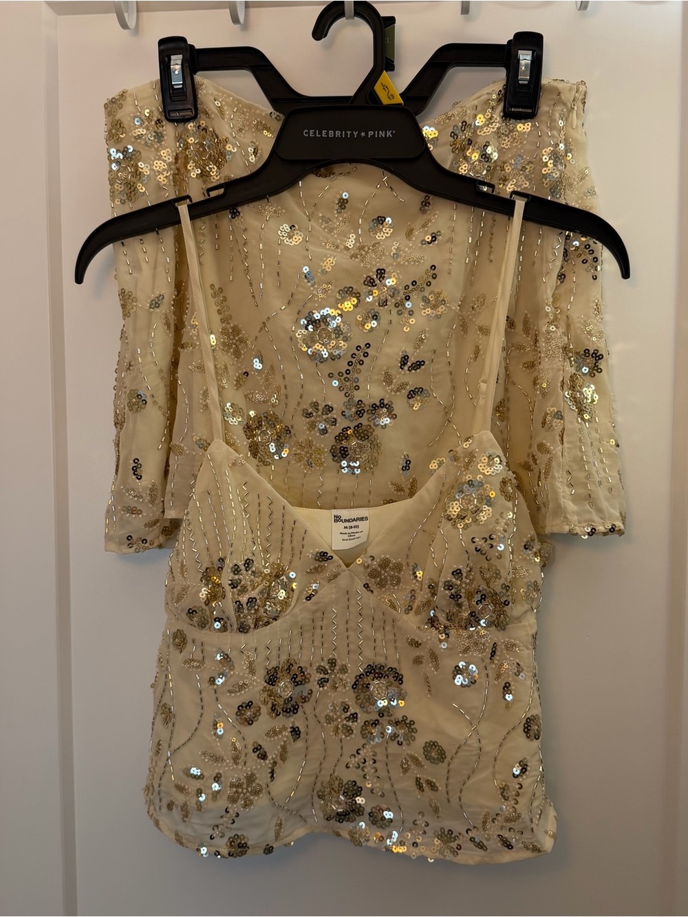 Beaded cami and skirt set
